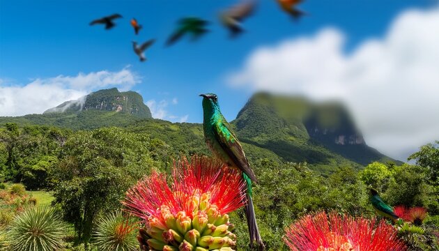 Stachytarpheta Frantzii With Blurred Colibri In The Background