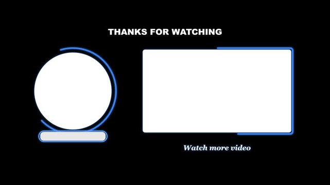 End screen layout with subscribe area and recommended content placeholders