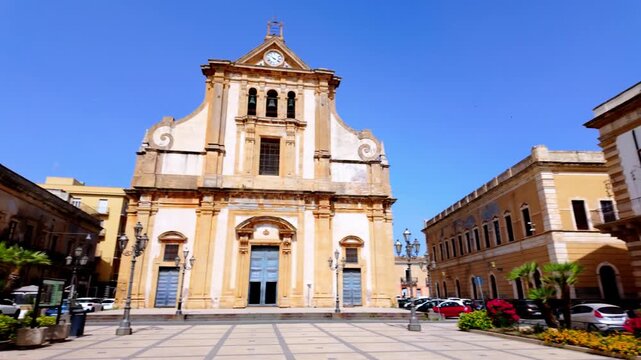 Baroque church of San Domenico and buildings in Piazza XVI Maggio, Noto, Sicily
