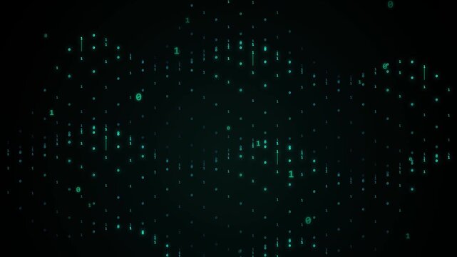 Binary Code Rain Matrix Animation