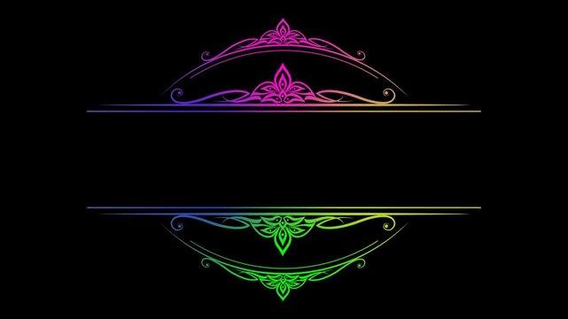 colorful vj looping floral ornament on the alpha channel background