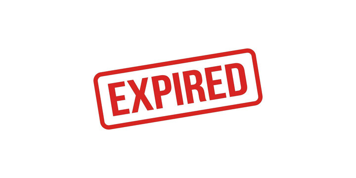 Expired red stamp seal design with rectangular border for document validation and status marking.