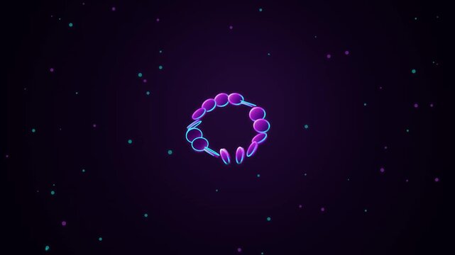 Retro futuristic holographic purple grid seamless loop background motion graphics