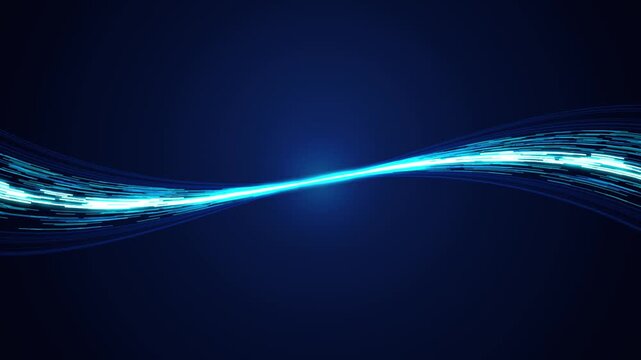Abstract Quantum Fiber Animation Loop Featuring Digital Grid And Purple Glow Background