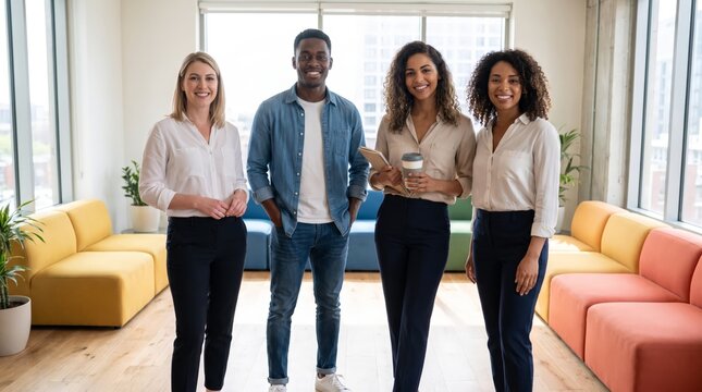 Diverse business team portrait in office