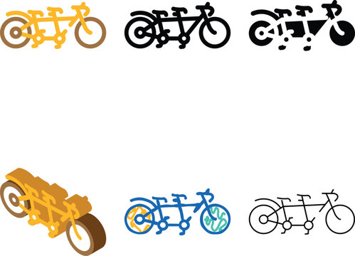 tandem bike for couple rider color icon vector. minimal tandem bike for couple rider sign. isolated symbol illustration