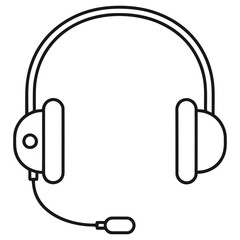 Obraz premium Headset with microphone icon
