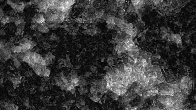 Dark abstract black white fluid smoke texture loop. Grayscale ink cloud motion background animation. Monochrome organic pattern VJ overlay effect.
