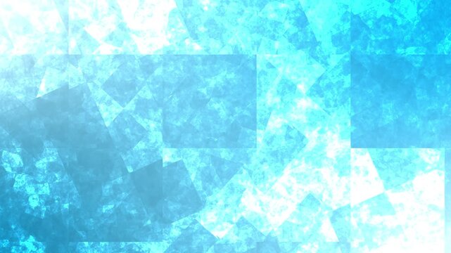 Abstract blue geometric crystal texture background loop. Glowing cyan polygon mosaic pattern animation. Bright icy shard overlay VJ motion graphics.
