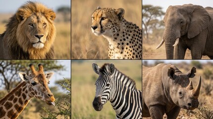 Fototapeta premium A majestic safari exploring the diverse wildlife of africa through stunning photographic representations of iconic species
