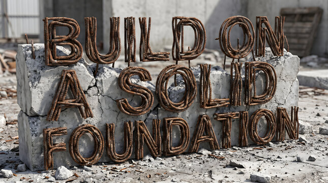 Build On A Solid Foundation Rebar Typography