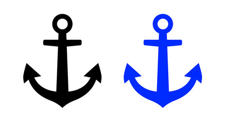 Blue marine anchor illustration isolated on transparent background © MD. ABU SUFIAN