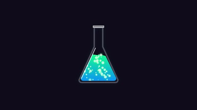 Glowing Chemical Flask Laboratory Science Animation Motion Graphic