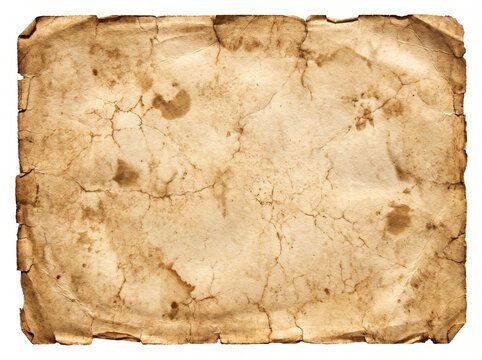 Vintage aged parchment paper delicate worn edges subtle sepia mottling top down view background
