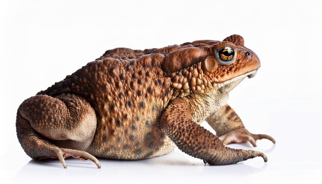European Toad Bufo Bufo Isolated On White