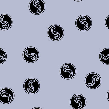 pinworm parasite glyph vector seamless pattern. pinworm parasite thin illustration