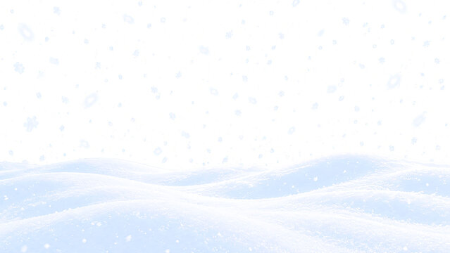 Cumuli di neve con fiocchi cadenti e nevicata su sfondo trasparente PNG