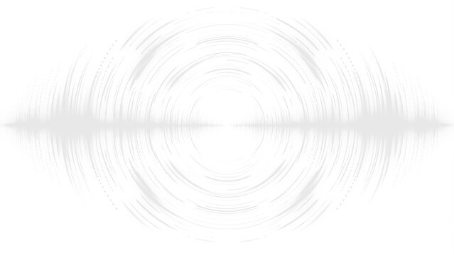 Equalizzatore audio circolare bianco con onda sonora minimale PNG