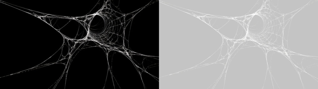 Ragnatela a tunnel tridimensionale con foro centrale su sfondo trasparente PNG