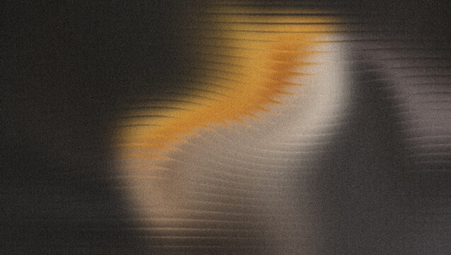 Abstract glass texture background, blurred orange and white light distortion, frosted glass effect with horizontal lines and grain