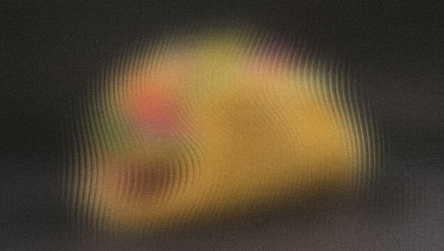 Dark granular backdrop, blurred golden-red abstract form, soft ethereal glow, wavy optical distortion, ideal for cozy digital media.
