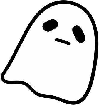 Cute Sassy Doodle Ghost Halloween Vector Icon 하찮은 유령 일러스트