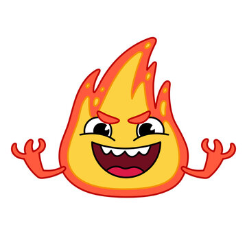 Evil animated fire character illustration