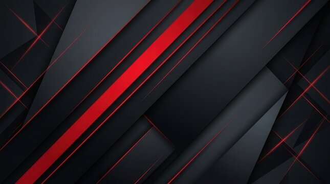 Abstract red and black geometric background design with diagonal lines.