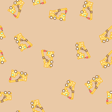 crane truck construction vehicle vector seamless pattern crane truck construction vehicle sign illustration