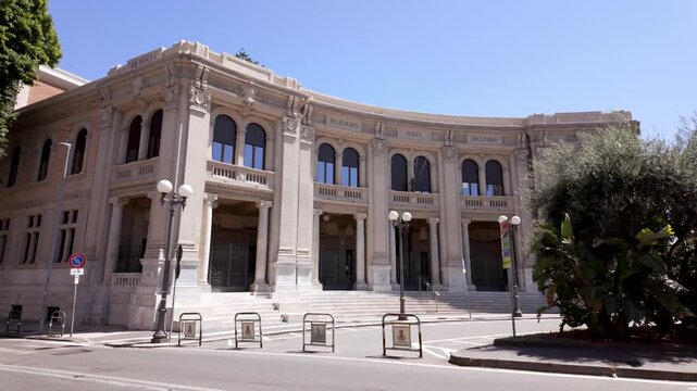 Frontage of Palazzo Mariani in Messina, Sicily, Italy