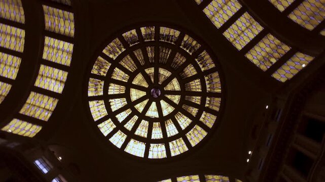 Low Angle View of Glass Dome, Galleria Vittorio Emanuele III, Messina, Sicily