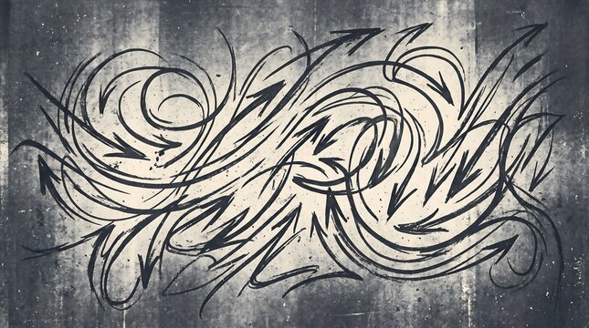 Abstract Dynamic Brush Stroke Ink Illustration for Energetic Background Design, Graphic Wallpaper, and Creative Artistic Textures
