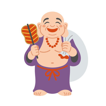 布袋様（七福神）のかわいいイラスト