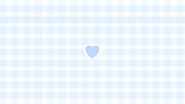 Cute Small Pastel Blue Plaid Wallpaper With Blue Heart Decoration Cute Video Background