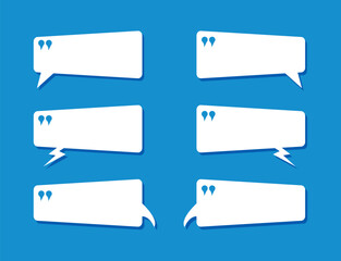 Obraz premium Speech bubbles vector set on blue background. Quote boxes templates.