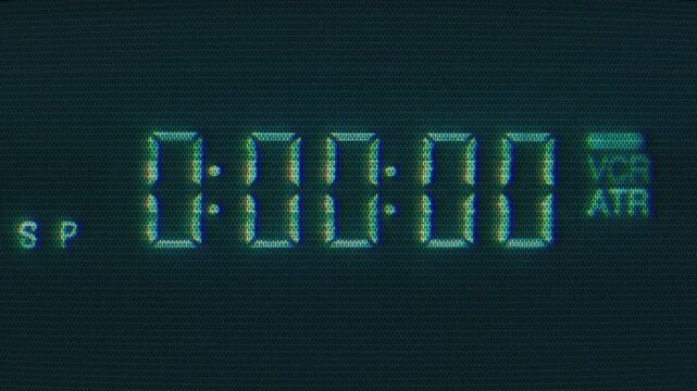 VCR video player display screen close up