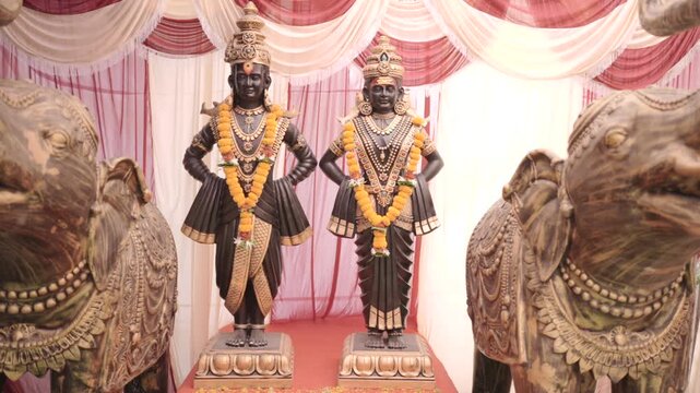 Vitthal Rukmini Hindu Deities Idol at Temple in India