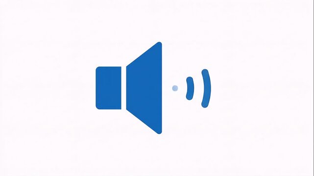 Blue Sound Speaker Icon Representing Audio, Volume, and Media Controls