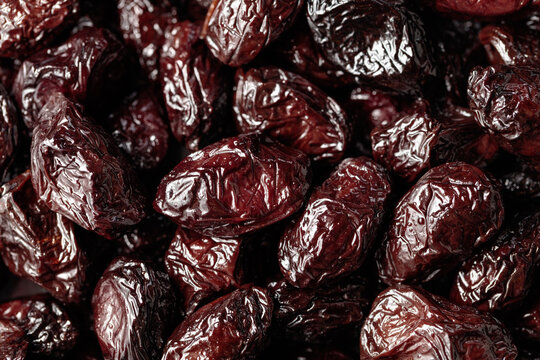 Dry cured black olives in oil.