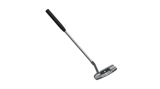 Simple flat vector illustration of a golf putter club isolated on white