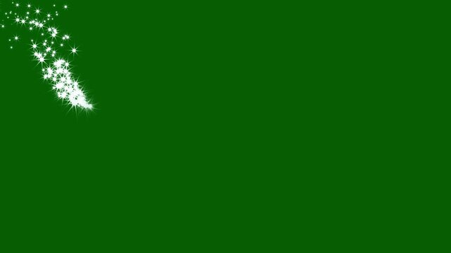 White twinkling particles animation on green screen, 4k magic line dust, seamless loop 4k overlay, fairy doodle stars, star sparkle vector doodles, magical sparkle dust flow