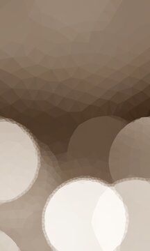 Abstract warm brown polygonal geometric mesh texture with soft beige bokeh light circles isolated on transparent background. Ideal for aesthetic overlays, wallpapers, and graphic assets.