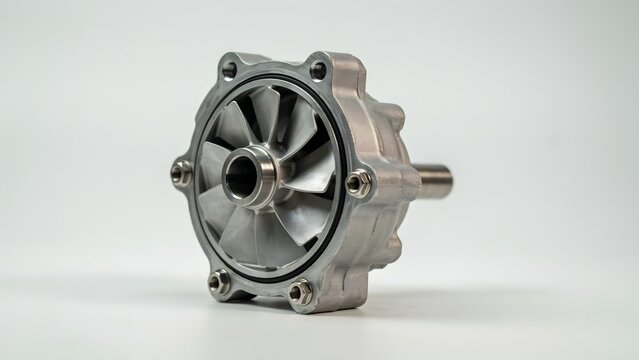 Metal water pump with impeller and shaft for automotive cooling system