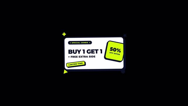 Special buy 1 get 1 combo 50% offer video for promotional marketing campaign