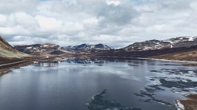Hyperlapse - Aerial view of scenery in Norway - Scandinavia
