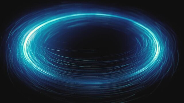 Digital Animation With Slow Motion Spinning Circles
Abstract technology background with circular light stroke spinning in multiple rings path on a black space