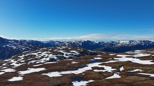Hyperlapse - Aerial view of scenery in Norway - Scandinavia