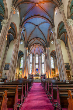 Church of St. Anthony of Padua inside view at Beyoglu in Istanbul, Turkey