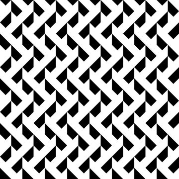 Seamless pattern with geometric motifs in black and white