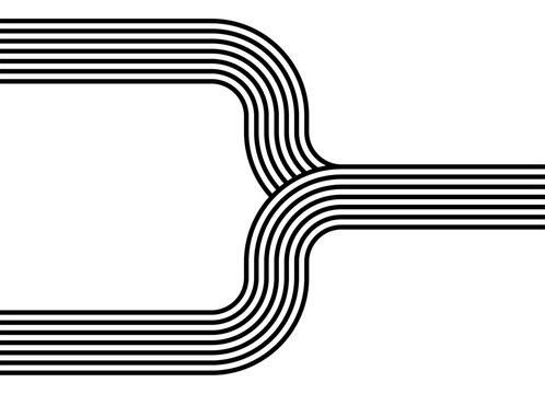 Vector pattern of black parallel lines on a white background. Retro-style sports design element. Modern vector background for covers, advertising, labels, packaging, logos, interior decor, and promoti